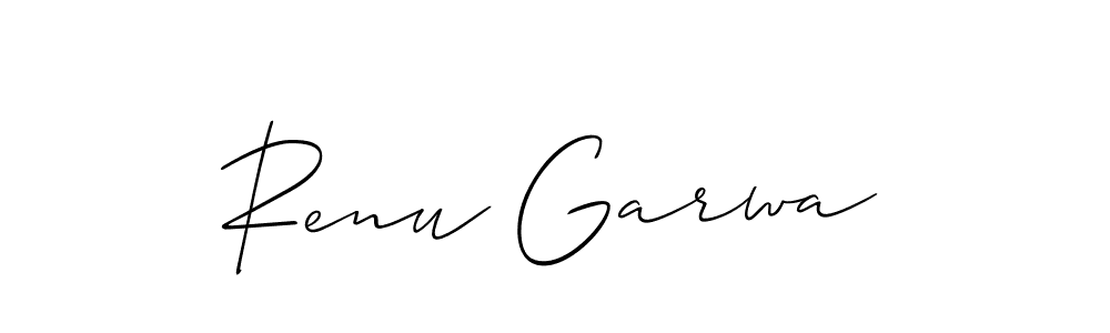 Create a beautiful signature design for name Renu Garwa. With this signature (Allison_Script) fonts, you can make a handwritten signature for free. Renu Garwa signature style 2 images and pictures png