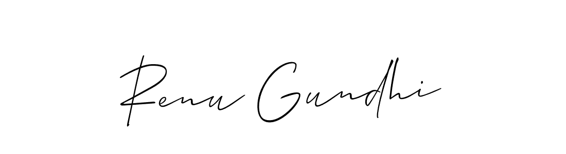 Use a signature maker to create a handwritten signature online. With this signature software, you can design (Allison_Script) your own signature for name Renu Gundhi. Renu Gundhi signature style 2 images and pictures png