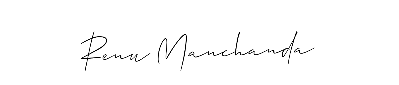 How to Draw Renu Manchanda signature style? Allison_Script is a latest design signature styles for name Renu Manchanda. Renu Manchanda signature style 2 images and pictures png