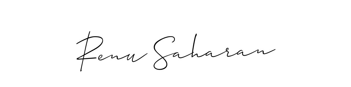 Also we have Renu Saharan name is the best signature style. Create professional handwritten signature collection using Allison_Script autograph style. Renu Saharan signature style 2 images and pictures png