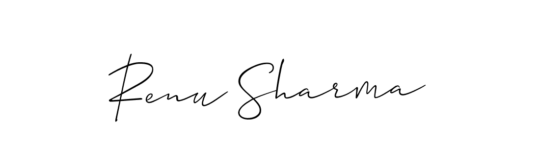 How to make Renu Sharma signature? Allison_Script is a professional autograph style. Create handwritten signature for Renu Sharma name. Renu Sharma signature style 2 images and pictures png