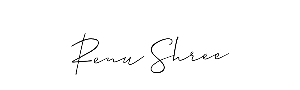 if you are searching for the best signature style for your name Renu Shree. so please give up your signature search. here we have designed multiple signature styles  using Allison_Script. Renu Shree signature style 2 images and pictures png