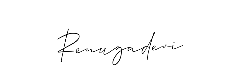 Use a signature maker to create a handwritten signature online. With this signature software, you can design (Allison_Script) your own signature for name Renugadevi. Renugadevi signature style 2 images and pictures png