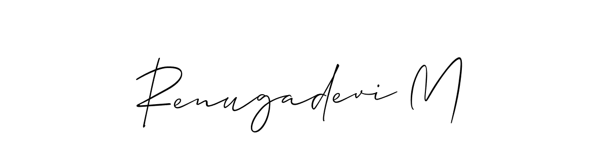 Renugadevi M stylish signature style. Best Handwritten Sign (Allison_Script) for my name. Handwritten Signature Collection Ideas for my name Renugadevi M. Renugadevi M signature style 2 images and pictures png