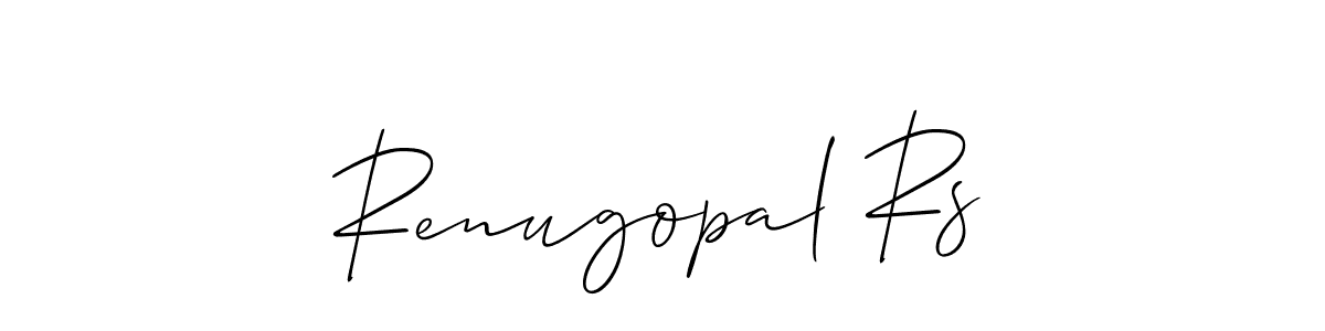 Create a beautiful signature design for name Renugopal Rs. With this signature (Allison_Script) fonts, you can make a handwritten signature for free. Renugopal Rs signature style 2 images and pictures png