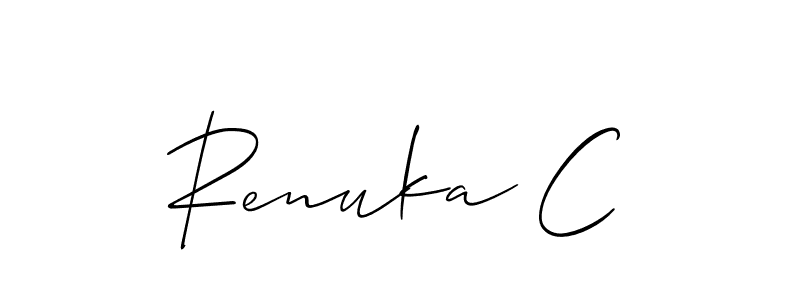 How to make Renuka C signature? Allison_Script is a professional autograph style. Create handwritten signature for Renuka C name. Renuka C signature style 2 images and pictures png