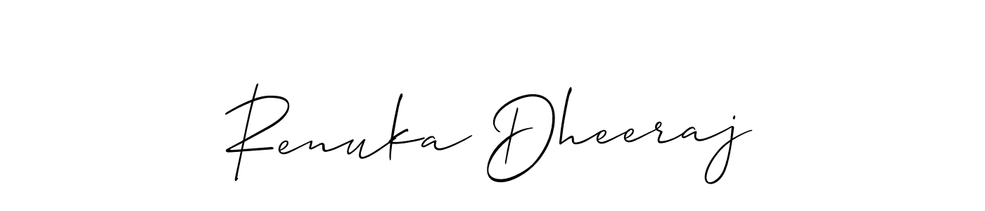 How to Draw Renuka Dheeraj signature style? Allison_Script is a latest design signature styles for name Renuka Dheeraj. Renuka Dheeraj signature style 2 images and pictures png