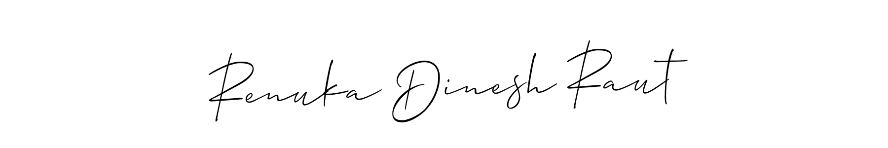 Renuka Dinesh Raut stylish signature style. Best Handwritten Sign (Allison_Script) for my name. Handwritten Signature Collection Ideas for my name Renuka Dinesh Raut. Renuka Dinesh Raut signature style 2 images and pictures png