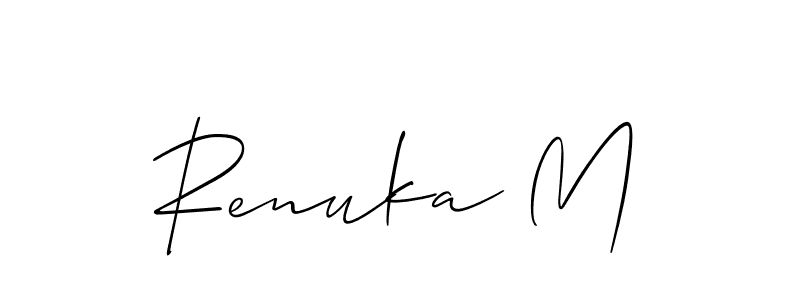 This is the best signature style for the Renuka M name. Also you like these signature font (Allison_Script). Mix name signature. Renuka M signature style 2 images and pictures png