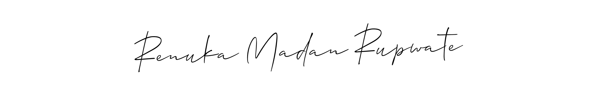 if you are searching for the best signature style for your name Renuka Madan Rupwate. so please give up your signature search. here we have designed multiple signature styles  using Allison_Script. Renuka Madan Rupwate signature style 2 images and pictures png