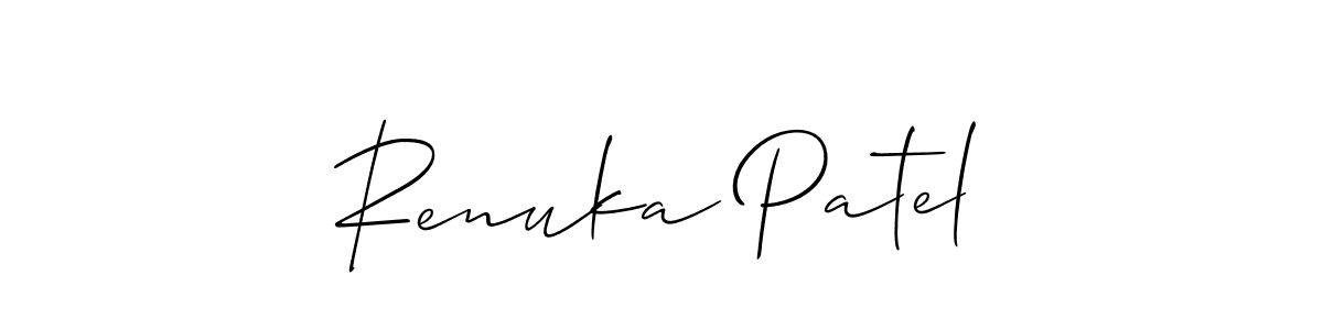 It looks lik you need a new signature style for name Renuka Patel. Design unique handwritten (Allison_Script) signature with our free signature maker in just a few clicks. Renuka Patel signature style 2 images and pictures png