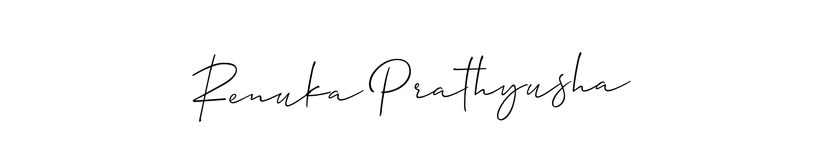You should practise on your own different ways (Allison_Script) to write your name (Renuka Prathyusha) in signature. don't let someone else do it for you. Renuka Prathyusha signature style 2 images and pictures png