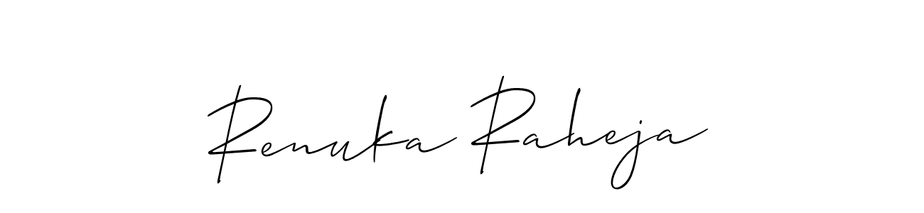 This is the best signature style for the Renuka Raheja name. Also you like these signature font (Allison_Script). Mix name signature. Renuka Raheja signature style 2 images and pictures png