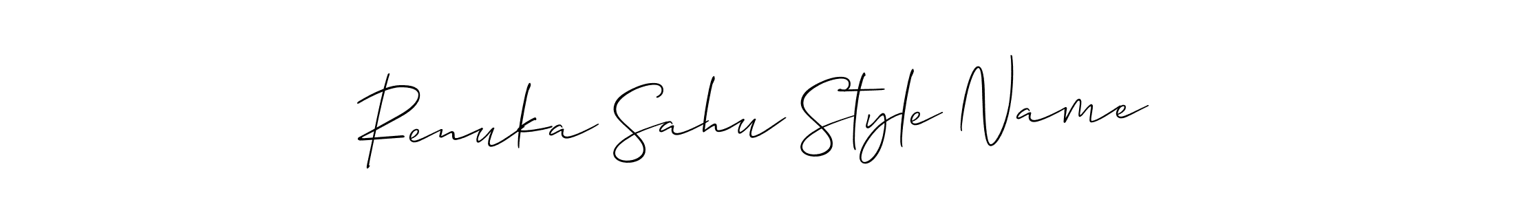 The best way (Allison_Script) to make a short signature is to pick only two or three words in your name. The name Renuka Sahu Style Name include a total of six letters. For converting this name. Renuka Sahu Style Name signature style 2 images and pictures png