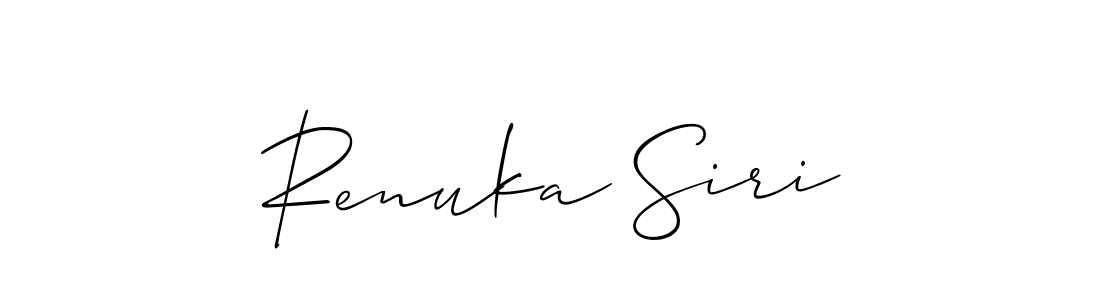 Use a signature maker to create a handwritten signature online. With this signature software, you can design (Allison_Script) your own signature for name Renuka Siri. Renuka Siri signature style 2 images and pictures png