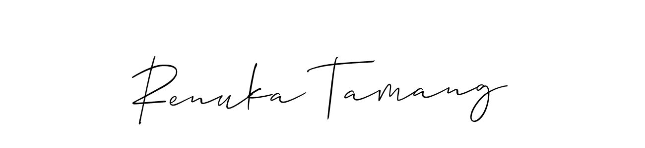 This is the best signature style for the Renuka Tamang name. Also you like these signature font (Allison_Script). Mix name signature. Renuka Tamang signature style 2 images and pictures png