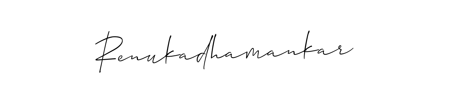 How to Draw Renukadhamankar signature style? Allison_Script is a latest design signature styles for name Renukadhamankar. Renukadhamankar signature style 2 images and pictures png