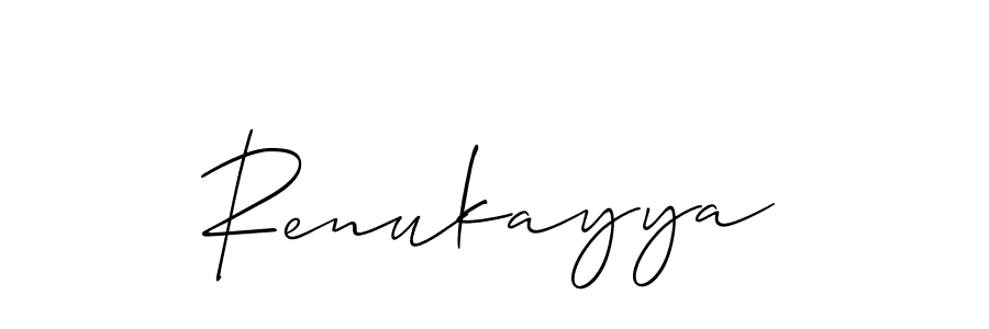 if you are searching for the best signature style for your name Renukayya. so please give up your signature search. here we have designed multiple signature styles  using Allison_Script. Renukayya signature style 2 images and pictures png