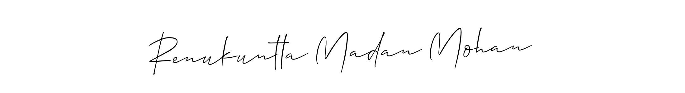 This is the best signature style for the Renukuntla Madan Mohan name. Also you like these signature font (Allison_Script). Mix name signature. Renukuntla Madan Mohan signature style 2 images and pictures png