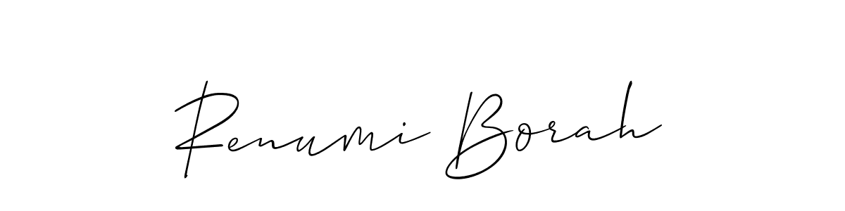 It looks lik you need a new signature style for name Renumi Borah. Design unique handwritten (Allison_Script) signature with our free signature maker in just a few clicks. Renumi Borah signature style 2 images and pictures png