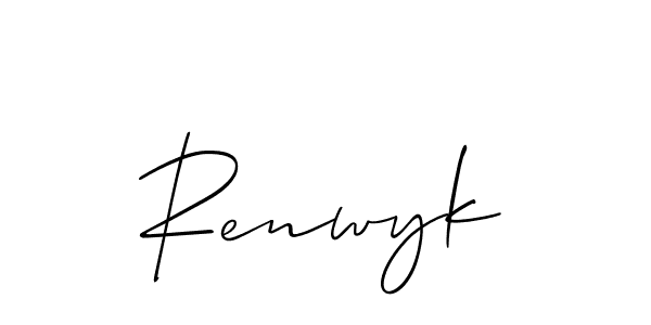 Renwyk stylish signature style. Best Handwritten Sign (Allison_Script) for my name. Handwritten Signature Collection Ideas for my name Renwyk. Renwyk signature style 2 images and pictures png