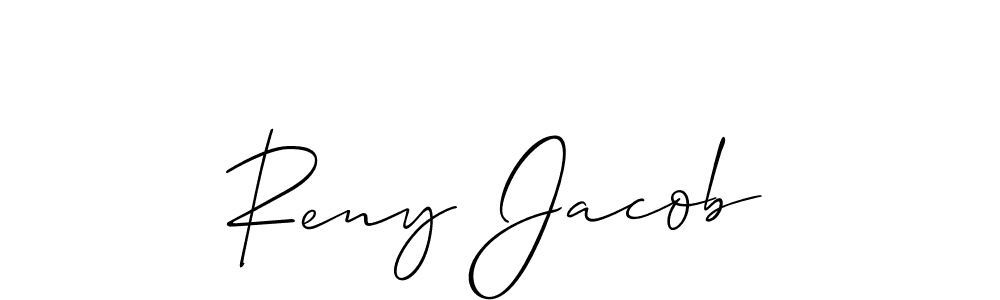 Allison_Script is a professional signature style that is perfect for those who want to add a touch of class to their signature. It is also a great choice for those who want to make their signature more unique. Get Reny Jacob name to fancy signature for free. Reny Jacob signature style 2 images and pictures png