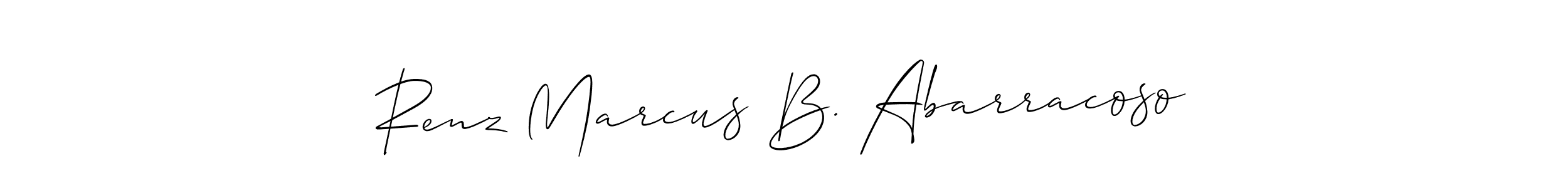 You should practise on your own different ways (Allison_Script) to write your name (Renz Marcus B. Abarracoso) in signature. don't let someone else do it for you. Renz Marcus B. Abarracoso signature style 2 images and pictures png