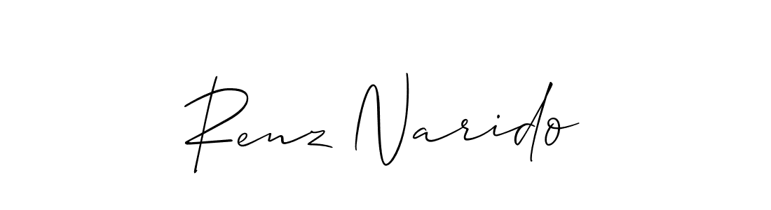 Also You can easily find your signature by using the search form. We will create Renz Narido name handwritten signature images for you free of cost using Allison_Script sign style. Renz Narido signature style 2 images and pictures png