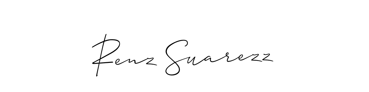 if you are searching for the best signature style for your name Renz Suarezz. so please give up your signature search. here we have designed multiple signature styles  using Allison_Script. Renz Suarezz signature style 2 images and pictures png