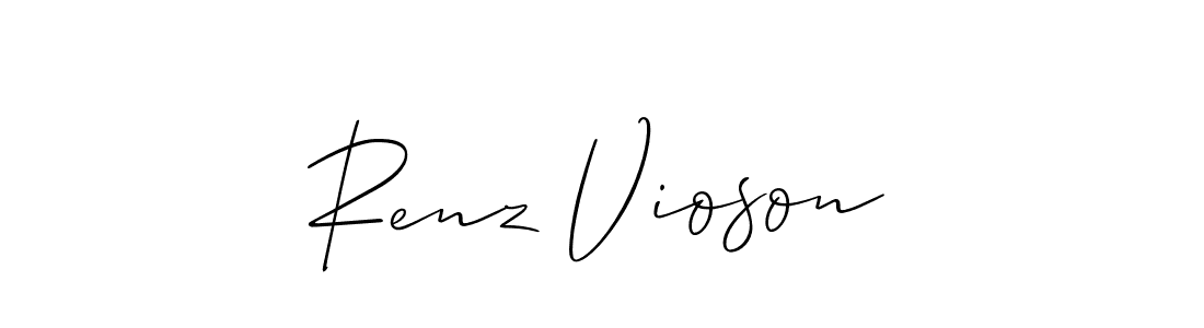 Make a beautiful signature design for name Renz Vioson. With this signature (Allison_Script) style, you can create a handwritten signature for free. Renz Vioson signature style 2 images and pictures png