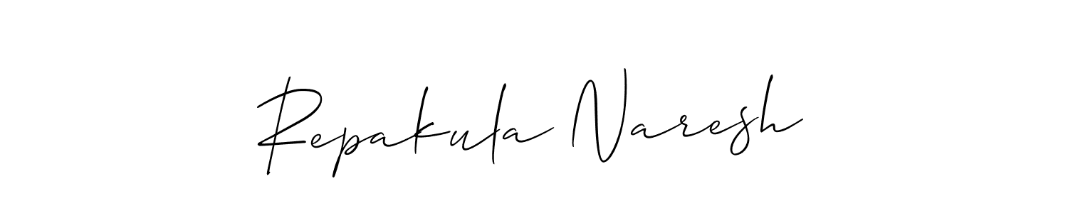 Allison_Script is a professional signature style that is perfect for those who want to add a touch of class to their signature. It is also a great choice for those who want to make their signature more unique. Get Repakula Naresh name to fancy signature for free. Repakula Naresh signature style 2 images and pictures png