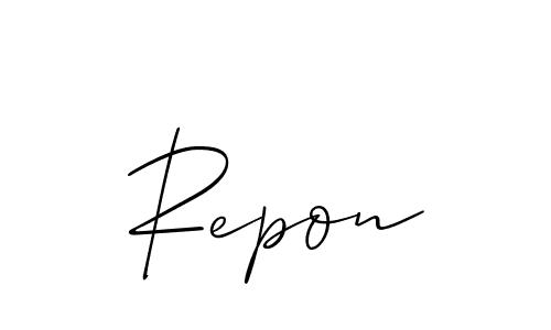 Allison_Script is a professional signature style that is perfect for those who want to add a touch of class to their signature. It is also a great choice for those who want to make their signature more unique. Get Repon name to fancy signature for free. Repon signature style 2 images and pictures png
