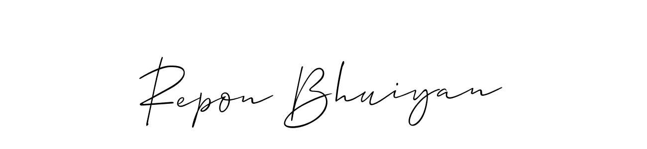 You should practise on your own different ways (Allison_Script) to write your name (Repon Bhuiyan) in signature. don't let someone else do it for you. Repon Bhuiyan signature style 2 images and pictures png