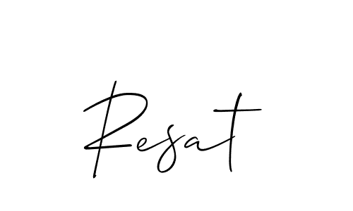 Create a beautiful signature design for name Resat. With this signature (Allison_Script) fonts, you can make a handwritten signature for free. Resat signature style 2 images and pictures png