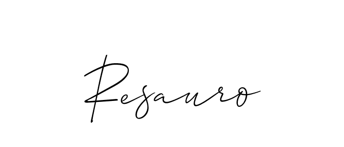 Make a beautiful signature design for name Resauro. With this signature (Allison_Script) style, you can create a handwritten signature for free. Resauro signature style 2 images and pictures png