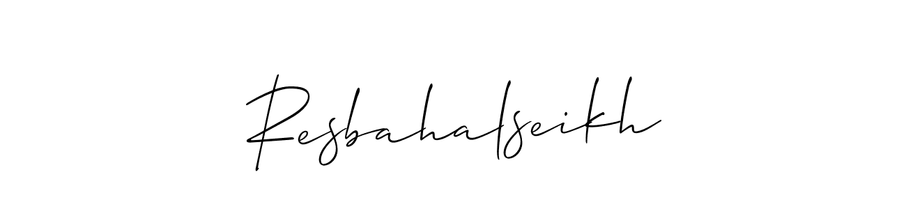 You should practise on your own different ways (Allison_Script) to write your name (Resbahalseikh) in signature. don't let someone else do it for you. Resbahalseikh signature style 2 images and pictures png