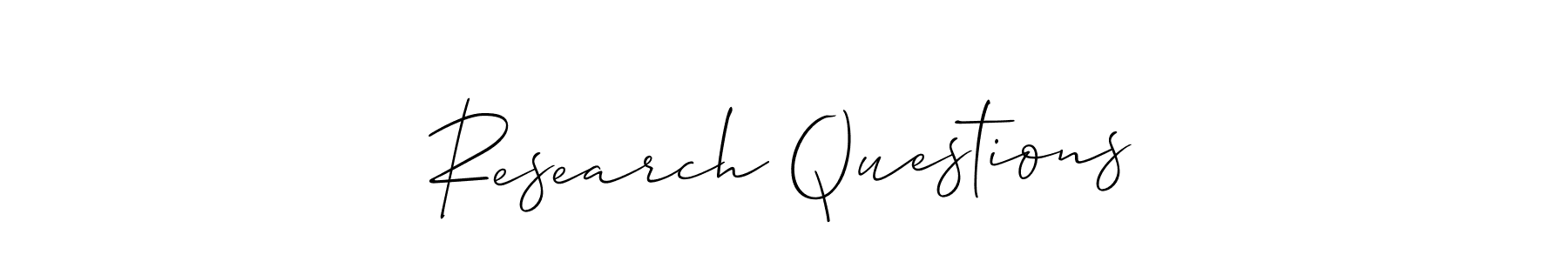 Research Questions stylish signature style. Best Handwritten Sign (Allison_Script) for my name. Handwritten Signature Collection Ideas for my name Research Questions. Research Questions signature style 2 images and pictures png