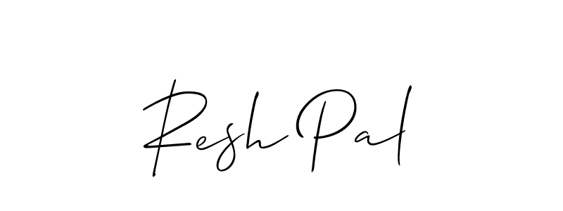 Allison_Script is a professional signature style that is perfect for those who want to add a touch of class to their signature. It is also a great choice for those who want to make their signature more unique. Get Resh Pal name to fancy signature for free. Resh Pal signature style 2 images and pictures png