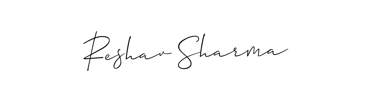 How to make Reshav Sharma name signature. Use Allison_Script style for creating short signs online. This is the latest handwritten sign. Reshav Sharma signature style 2 images and pictures png