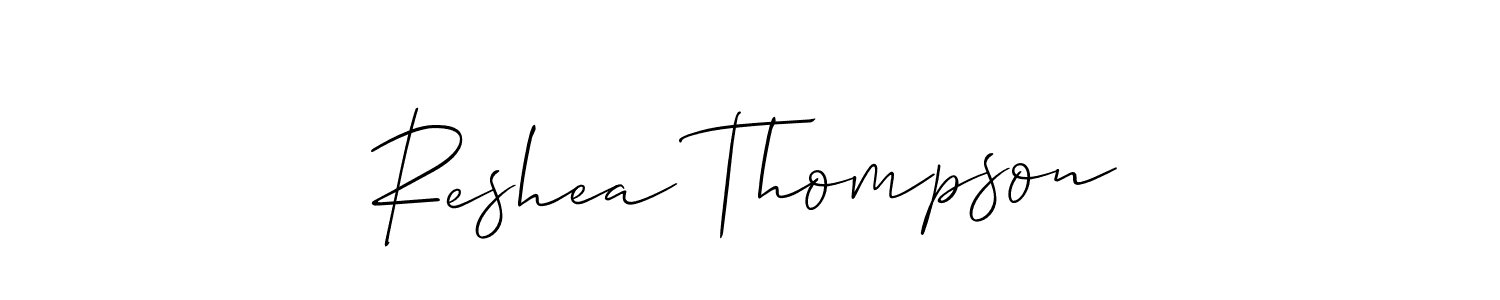 Design your own signature with our free online signature maker. With this signature software, you can create a handwritten (Allison_Script) signature for name Reshea Thompson. Reshea Thompson signature style 2 images and pictures png