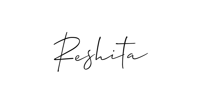Make a beautiful signature design for name Reshita. With this signature (Allison_Script) style, you can create a handwritten signature for free. Reshita signature style 2 images and pictures png
