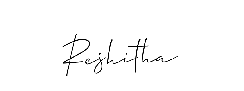 Design your own signature with our free online signature maker. With this signature software, you can create a handwritten (Allison_Script) signature for name Reshitha. Reshitha signature style 2 images and pictures png