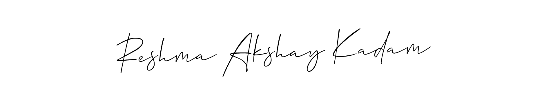 It looks lik you need a new signature style for name Reshma Akshay Kadam. Design unique handwritten (Allison_Script) signature with our free signature maker in just a few clicks. Reshma Akshay Kadam signature style 2 images and pictures png