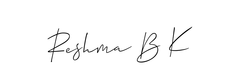 Reshma B K stylish signature style. Best Handwritten Sign (Allison_Script) for my name. Handwritten Signature Collection Ideas for my name Reshma B K. Reshma B K signature style 2 images and pictures png