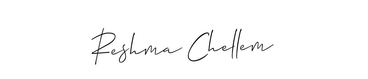 Make a short Reshma Chellem signature style. Manage your documents anywhere anytime using Allison_Script. Create and add eSignatures, submit forms, share and send files easily. Reshma Chellem signature style 2 images and pictures png
