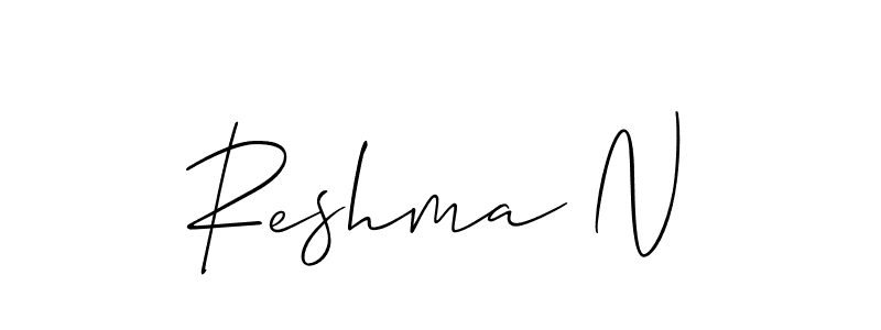 How to make Reshma N signature? Allison_Script is a professional autograph style. Create handwritten signature for Reshma N name. Reshma N signature style 2 images and pictures png