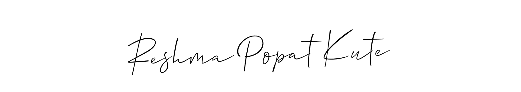 if you are searching for the best signature style for your name Reshma Popat Kute. so please give up your signature search. here we have designed multiple signature styles  using Allison_Script. Reshma Popat Kute signature style 2 images and pictures png