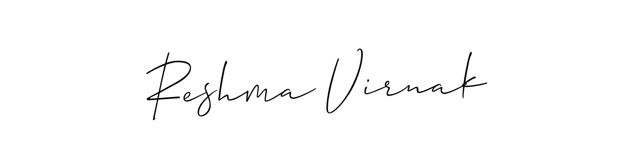 This is the best signature style for the Reshma Virnak name. Also you like these signature font (Allison_Script). Mix name signature. Reshma Virnak signature style 2 images and pictures png