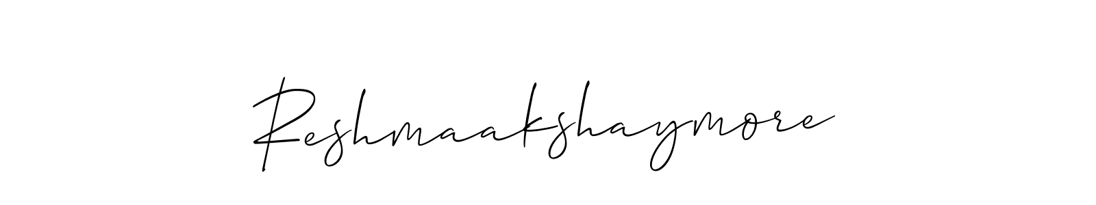 This is the best signature style for the Reshmaakshaymore name. Also you like these signature font (Allison_Script). Mix name signature. Reshmaakshaymore signature style 2 images and pictures png