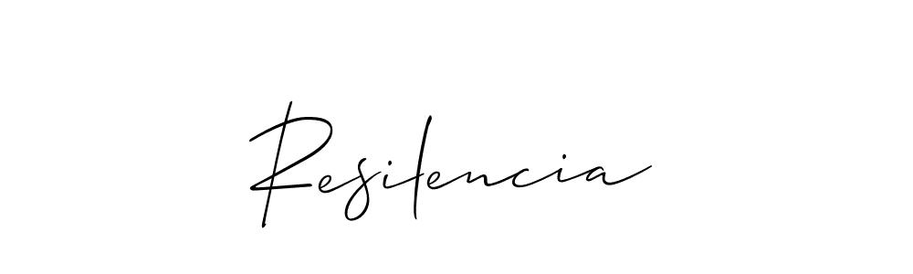 Create a beautiful signature design for name Resilencia. With this signature (Allison_Script) fonts, you can make a handwritten signature for free. Resilencia signature style 2 images and pictures png